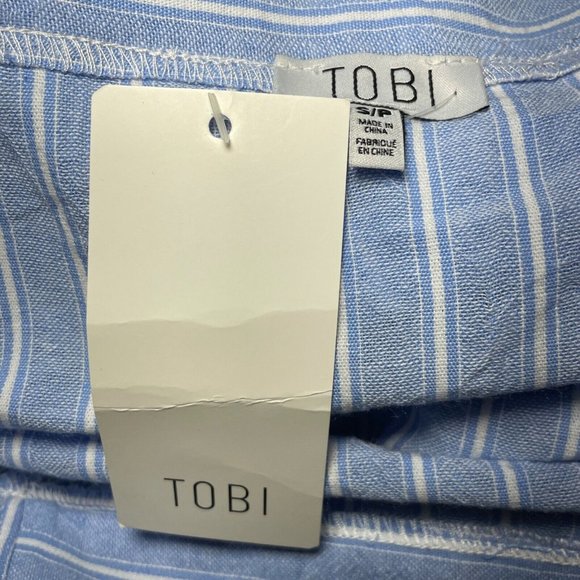 Tobi Tunic Women's Blouse Off The Shoulder Stripe Flare Sleeve Small New - Picture 4 of 7